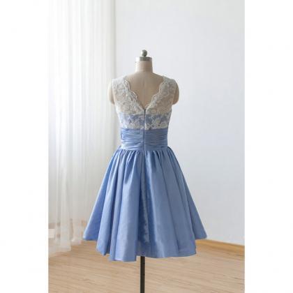Short Lace Homecoming Dress ,a-line Sleeveless..