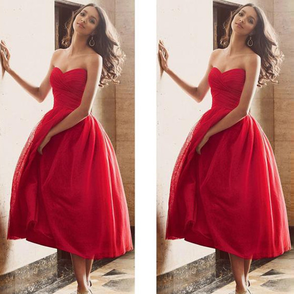 Sleeveless Sweetheart Tea-length A-line Cocktail Dress Customized on Luulla