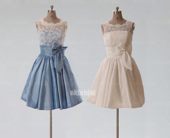 Short Lace Homecoming Dress ,a-line Sleeveless Round Short/mini Lace Zipper Dresses