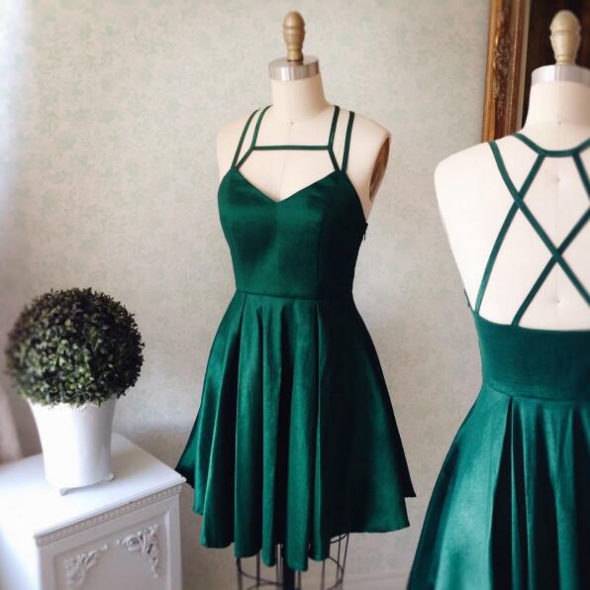Trendy Simple Green Junior Short Prom Dress JTSH126