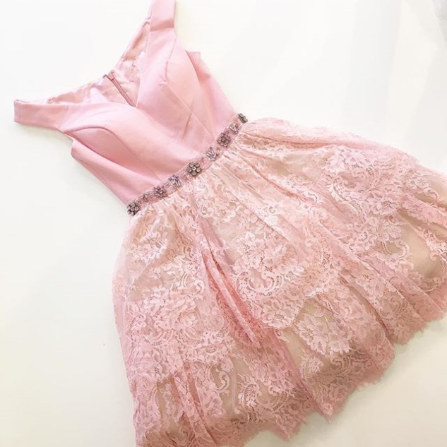 Short Pink Prom Dress Homecoming Dress,2017 Short Pink Prom Dress ...